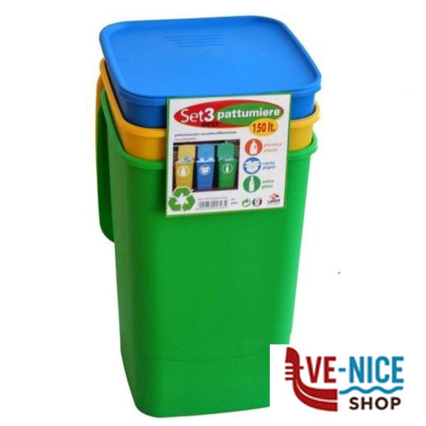 PATTUMIERA DIFFERENZIATA ECO SMART Pz 3 l 50 LEGA 0408X3 PATTUMIERE DIFFERENZIATE C - immagine 4