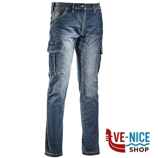 PANTALONE JEANS BLU W. M CARGO STONE DIADORA 172115-C6207 INDUMENTI LAVORO F - immagine 2