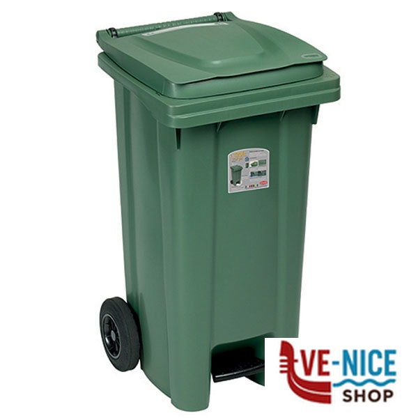 BIDONE QUADRO PEDALE VERDE l 120 STEFANPL 25701 PATTUMIERE DIFFERENZIATE C - immagine 2