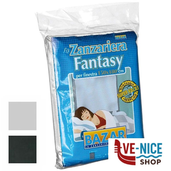 ZANZARIERA VELCRO FANTASY 130x150 NERA MEDAL BF027 RETE ZANZARIERA F - immagine 4