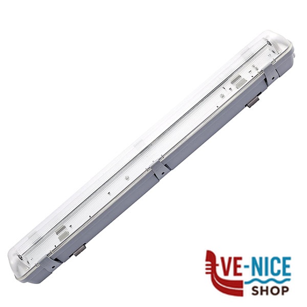 PLAFONIERA RETTANGOLARE STAGNA 2 TUBI cm 127 LD0WPF212 LAMPADE STATICHE F - immagine 3