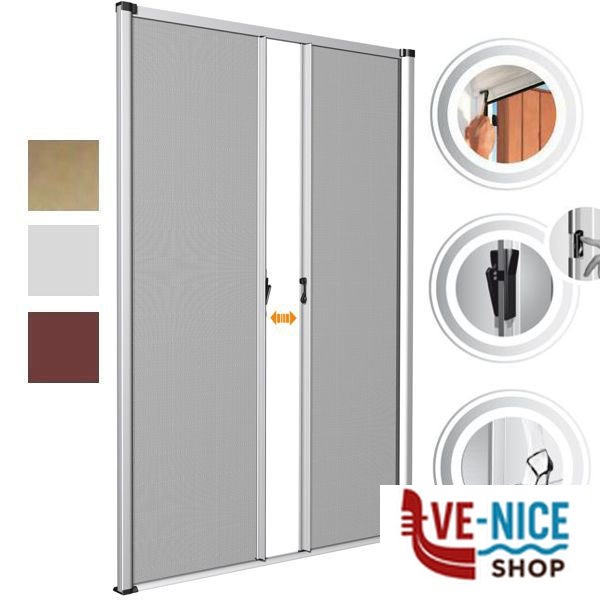 ZANZARIERA BAZAR MARRONE 250 320 LAT.2 ANTE MEDAL BLR2532R6 RETE ZANZARIERA F - immagine 3