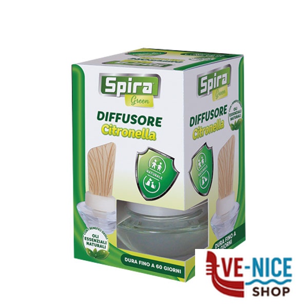 DIFFUSORE ESSENZA CITRONELLA ml 60 SPIRA GREEN 70786 REPELLENTI ZANZARE C - immagine 3