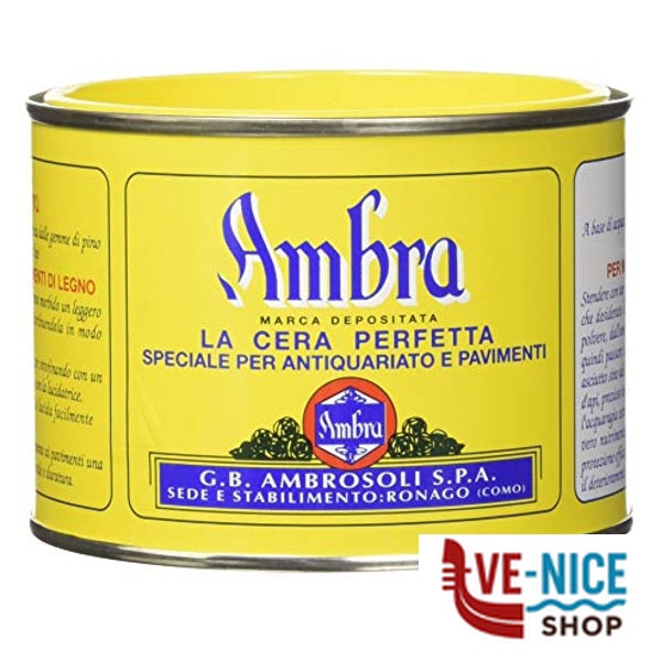 CERA LEGNO AMBRA SOLIDA MARRONE ml 500 AMBROSOLI 6003.0500PZ DETERGENTI E CERE LEGNO C - immagine 3