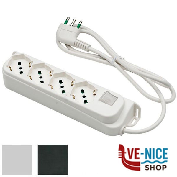 MULTIPRESA 4x2PT SK BIANCO INT RETAIL 47420 FME 47420 AVVOLGICAVI E PROLUNGHE F - immagine 2