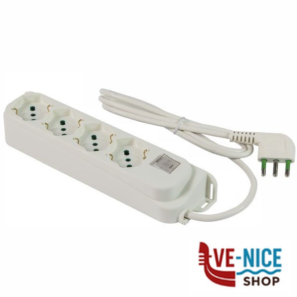 MULTIPRESA 4x2PT SK BIANCO INT RETAIL 474204 FME 474204 AVVOLGICAVI E PROLUNGHE F - immagine 3