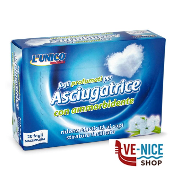 FOGLI PROFUMATI ASCIUGATRICE Pz 20 L'UNICO CAS60064-CAS10279-CAS10280 DETERSIVI BIANCHERIA C - immagine 4