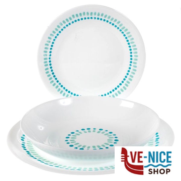 SERVIZIO PIATTI VETRO MEDITERRANEO Pz 18 BORMIOLI 460641SBA021150 PIATTI VETRO C - immagine 2