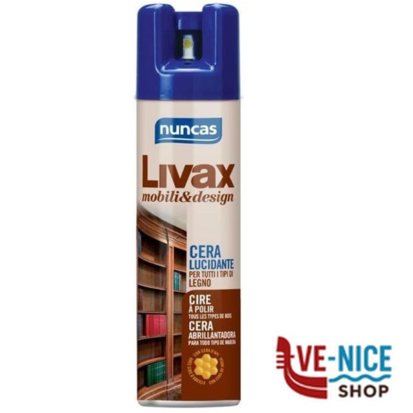 CERA LUCIDANTE LEGNO SPRAY LIVAX ml 300 NUNCAS F19 4000676 NUNCAS C - immagine 3