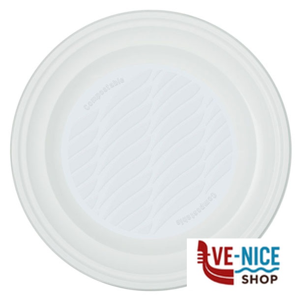 PIATTO FONDO BIANCO Pz 50 NATURAL BIBO 5521755 MONOUSO PLASTICA C - immagine 2