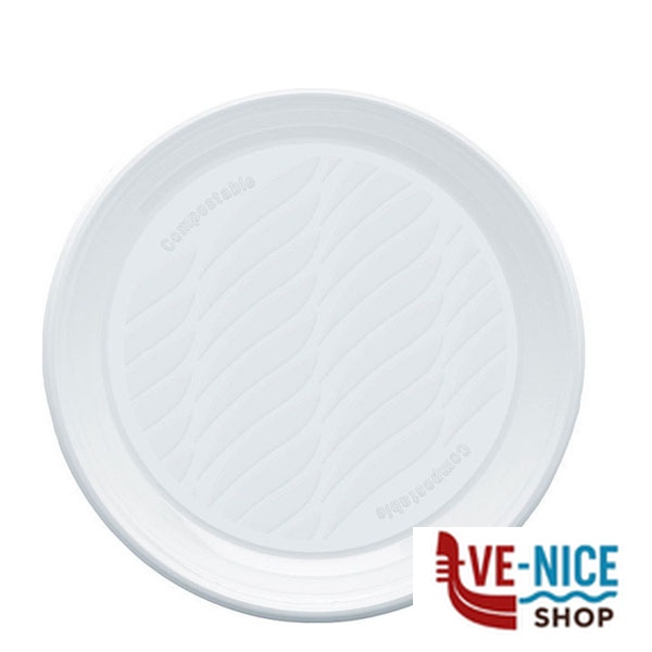 PIATTO DESSERT BIANCO Pz 20 NATURAL BIBO 5546940 MONOUSO PLASTICA C - immagine 2