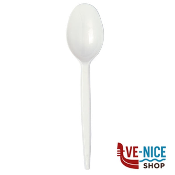CUCCHIAINO BIANCO Pz 50 NATURAL BIBO 6697630 MONOUSO PLASTICA C - immagine 2