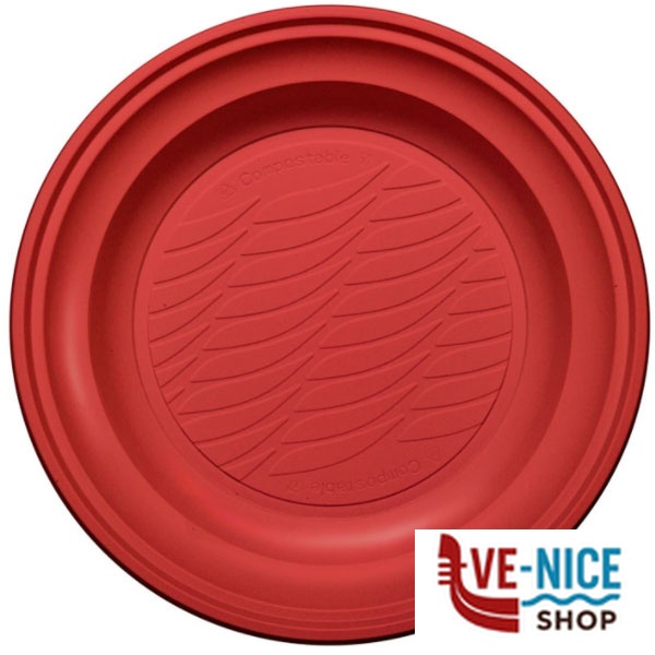 PIATTO FONDO ROSSO Pz 20 NATURAL BIBO 5586901 MONOUSO PLASTICA C - immagine 2