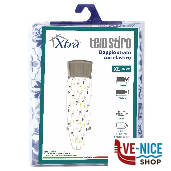 TELO ASSE STIRO 2S ELASTICO 124x46 XTRA 09898 COP514E TELI ASSE STIRO C - immagine 2