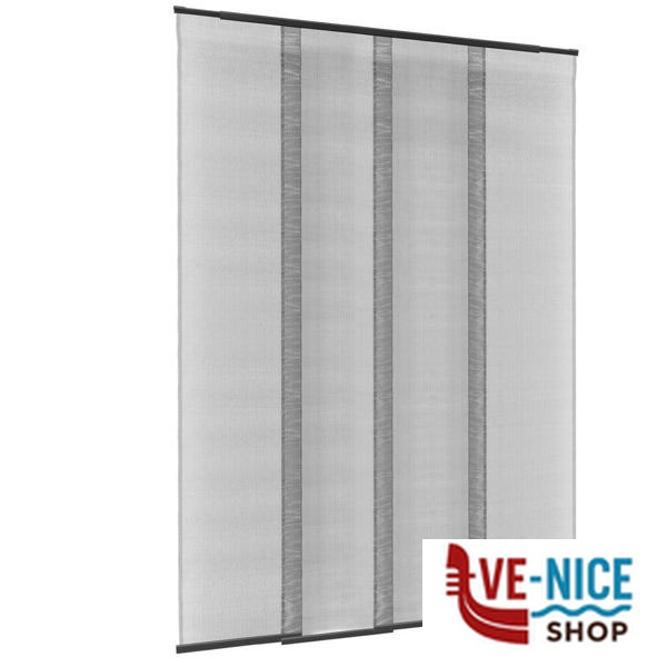 ZANZARIERA PANNELLI TELESCOPICA 130x240 NERA MEDAL BF030 RETE ZANZARIERA F - immagine 3