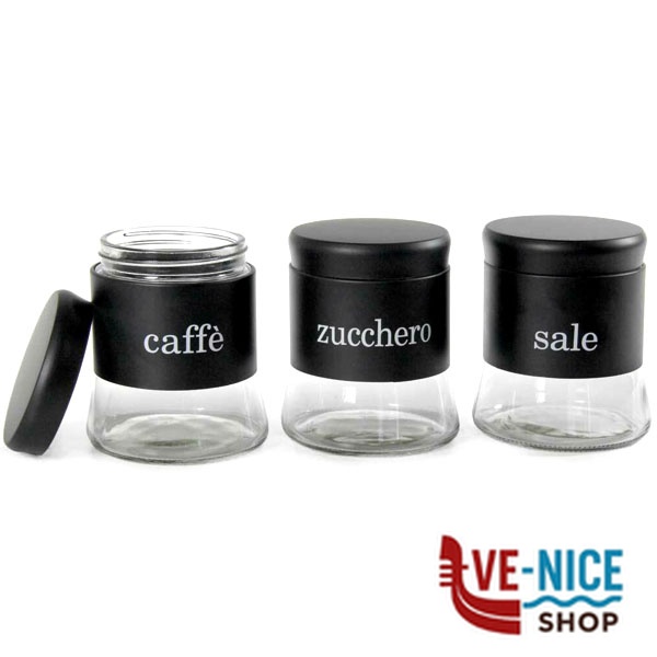 BARATTOLO VETRO NERO Pz 3 UTILISSIMI 791116 BARATTOLI VETRO C - immagine 4