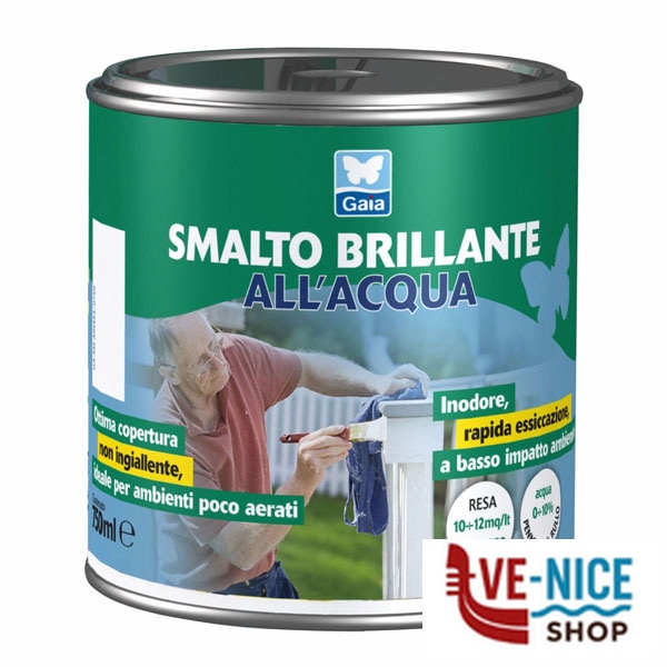 SMALTO ACQUA BRILLANTE 0,750 GRIGIO CEMENTO GAIA 8032439000186 SMALTI F - immagine 2