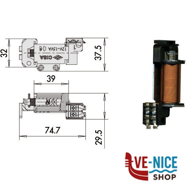 BOBINA ELETTROSERRATURE V.12 07025-00-0 CISA 07025.00.0 CISA VARIE S - immagine 2