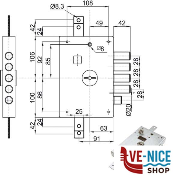 SERRATURA SIC.TRIPLICE SX DM E63 6112-1SE ATRA IMB6112 1 SE ATRA DIERRE SERR.BLINDATE S - immagine 2