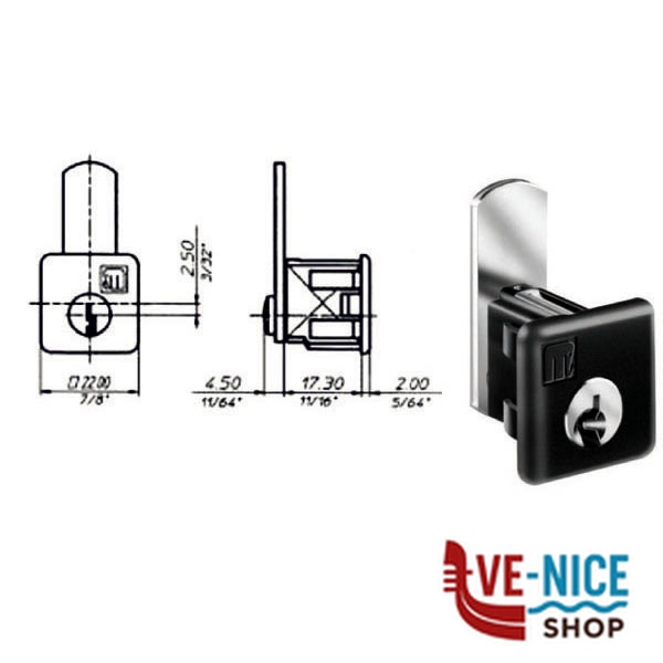 CILINDRO LEVETTA mm 17,3 CLIP IN 2352 MERONI 2352BNE14LI+21LEVA51C0Z MERONI CILINDRI S - immagine 3