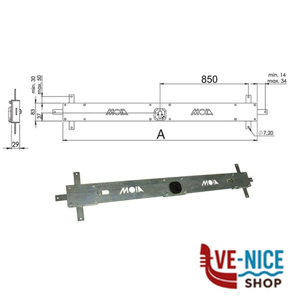 SERRATURA BASCULE SPRANGA CILINDRO 156B/L MOIA 156B/L MOIA SERR.BASCULANTI S - immagine 3
