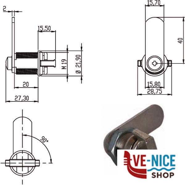 CILINDRO LEVETTA mm 20 D.19 163476 OMR 163476 OMR CILINDRI S - immagine 4