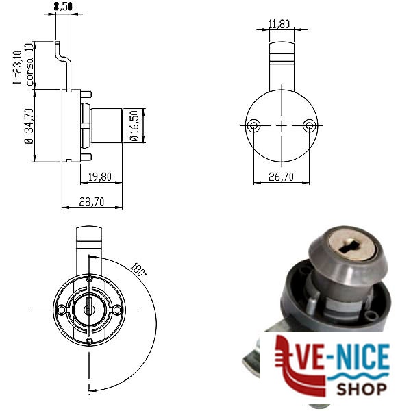 CILINDRO LEVETTA mm 20 D.17 240051 OMR 240051 OMR CILINDRI S - immagine 2