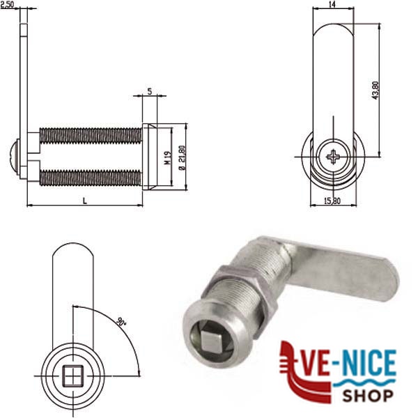 CILINDRO LEVETTA mm 40 D.19 QUADRO 165796 OMR 165796 OMR CILINDRI S - immagine 3