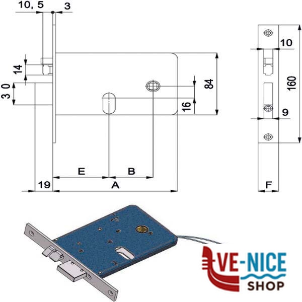ELETTROSERRATURA INF.FASCE ALL E60 SX 378 OMEC 378SX OMEC ELETTROSERRATURE INFIL. S - immagine 2