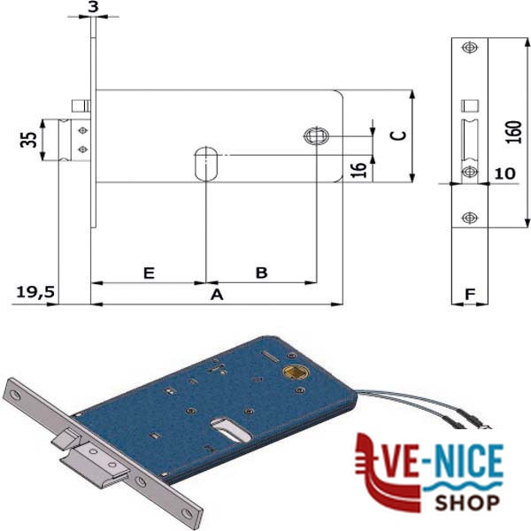 ELETTROSERRATURA INF.FASCE ALL E60 377 OMEC 377 OMEC ELETTROSERRATURE INFIL. S - immagine 4