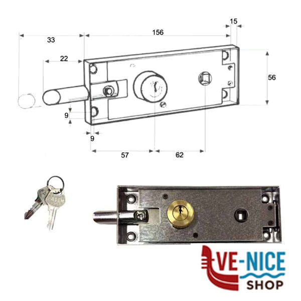 SERRATURA APPLICARE FERRO 106 FASEM 106/24 FASEM SERR.ALL/FERRO APPLIC. S - immagine 2