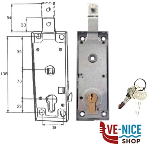 SERRATURA BASCULE CIL.YALE C/Q 110 FASEM 110/CC FASEM SERR.BASCULANTI S - immagine 2