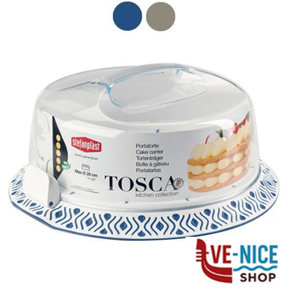 CONTENITORE TOND TORTA TOSCA BLU 37 h 16 STEFANPL 55851 CONTENITORI PLASTICA C - immagine 4