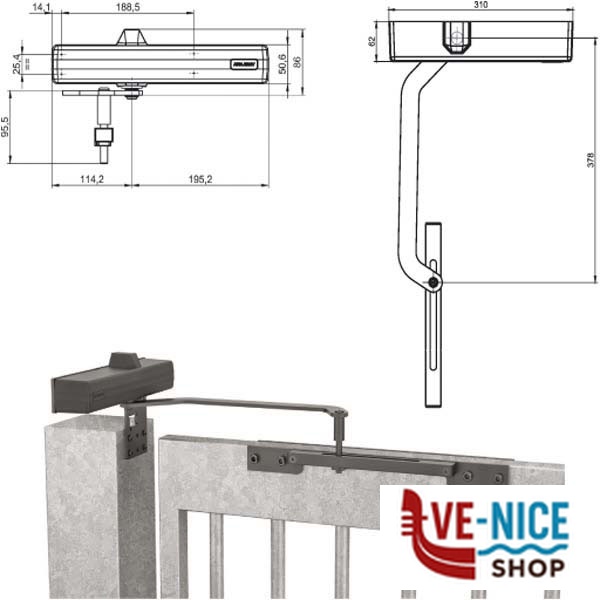 CHIUDICANCELLO AERODINAMICO NERO DC680G ASSA ABLOY DC680G.9004 MAB ASSA ABLOY CHIUDIPORTA S - immagine 2