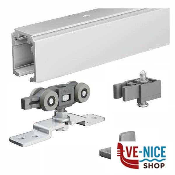 BINARIO PORTE SCORREVOLI KIT cm 190 1390 OMGE 139000000001900 ACCESSORI SERRAMENTI METALLO F - immagine 2