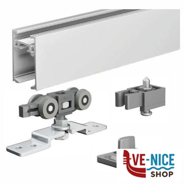 BINARIO PORTE SCORREVOLI KIT cm 155 1400 OMGE 140000000001500 ACCESSORI SERRAMENTI METALLO F - immagine 2