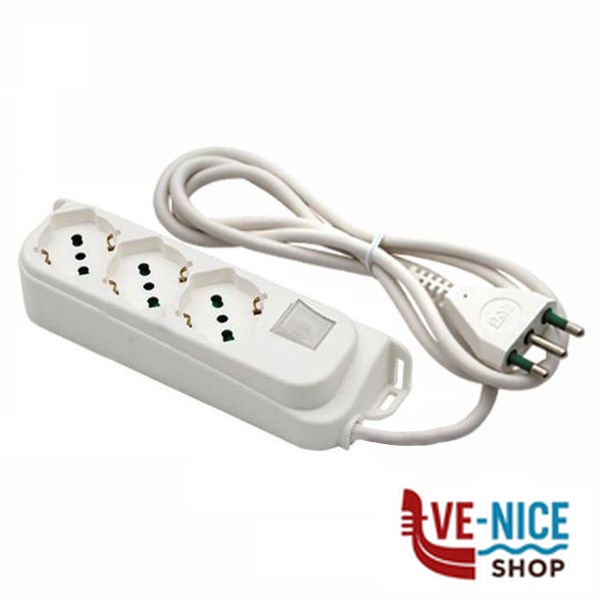 MULTIPRESA 3x2PT SK BIANCO INT RETAIL 474604 FME 474604 AVVOLGICAVI E PROLUNGHE F - immagine 3