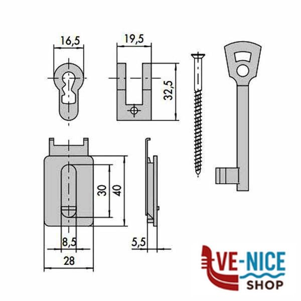 ADATTATORE SERR.TAGLIAFUOCO CIF.4 07071-10-0 CISA 07071.10.0-KA4 CISA VARIE S - immagine 2