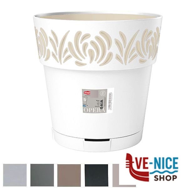 VASO GAIA TONDO RIS.ACQUA GRAFITE 30 h 29 STEFANPL 88603 VASI PLASTICA F - immagine 2