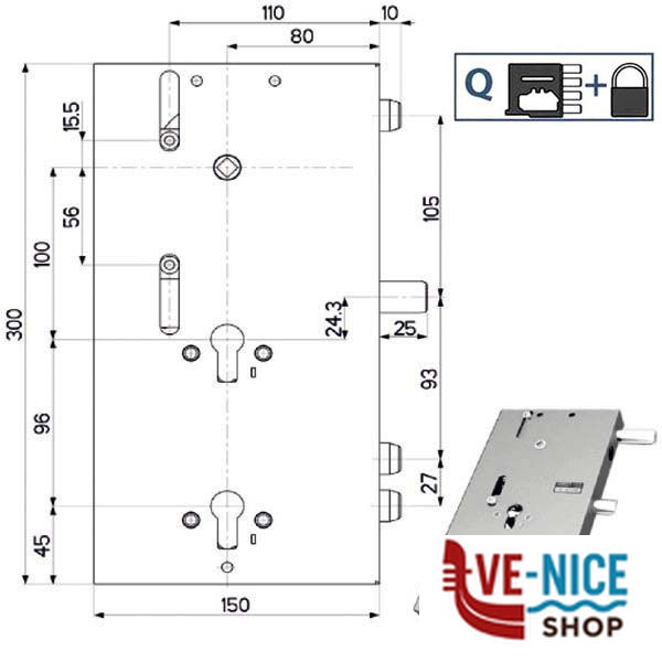 SERRATURA SIC.TRIPLICE DX 89F30 MOTTURA 89F309D00Q MOTTURA SERR.BLINDATE S - immagine 3
