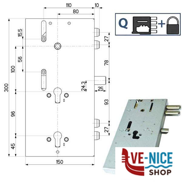 SERRATURA SIC.TRIPLICE DX 89F31 MOTTURA 89F310D00Q MOTTURA SERR.BLINDATE S - immagine 2