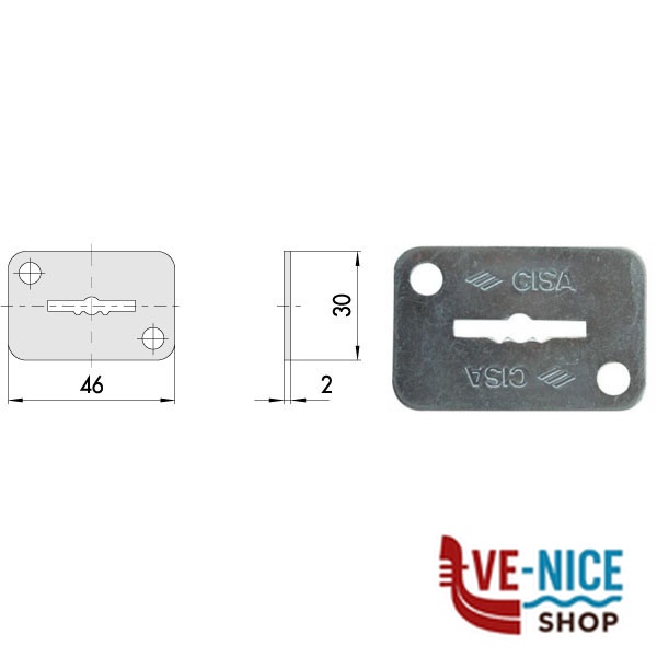 BOCCHETTA RETTANGOLARE DM 06124-02-0 CISA 06124.02.0 CISA VARIE S - immagine 3