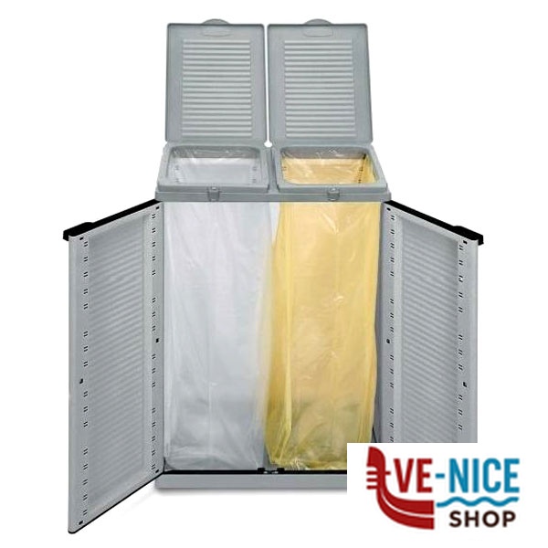 MOBILETTO DIFFERENZIATA ECOLINE2 68x39 h 89 TERRY 1003055 PATTUMIERE DIFFERENZIATE C - immagine 2