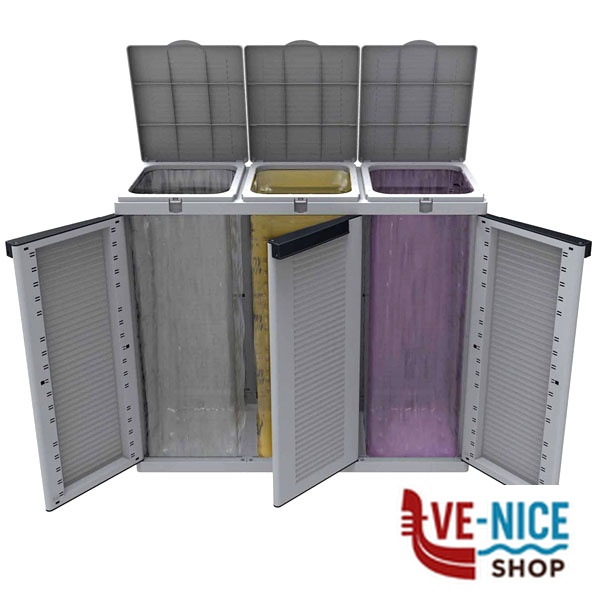 MOBILETTO DIFFERENZIATA ECOLINE3 102x39 h 89 TERRY 1003056 PATTUMIERE DIFFERENZIATE C - immagine 3