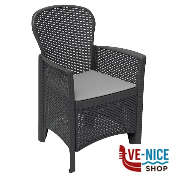 POLTRONA RESINA FOLIA ANTRACITE PROGARDEN 09015 ARREDO GIARDINO PROGARDEN C - immagine 3