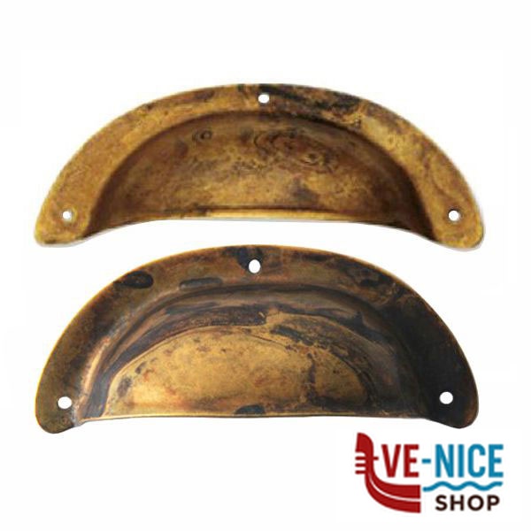 MANIGLIA CONCHIGLIA OTTONE ANTICO 77x31 4250 MS MG4250GD MANIGLIE F - immagine 4