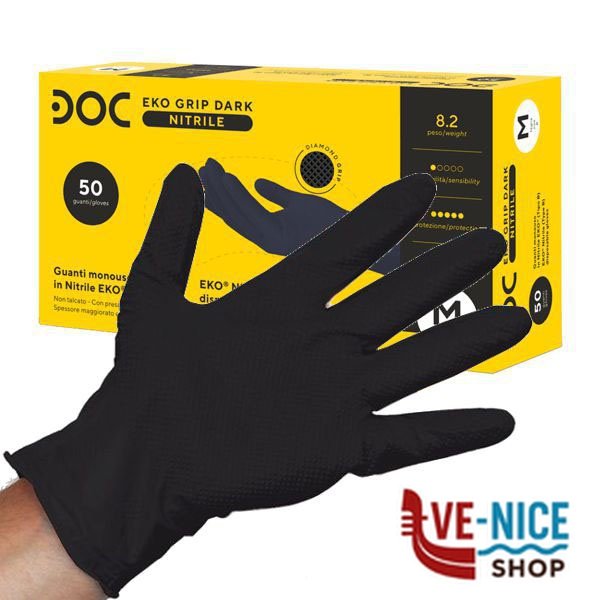 GUANTI NITRILE EKO GRIP DARK POWDER FREE Pz 50 XXL EKOGR DARK 10 - XXL GUANTI LAVORO F - immagine 2