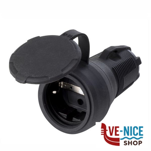 PRESA SCHUKO 16A+T NERO GOMMA ROSI 83410 SPINE E ADATTATORI ELETTRICI F - immagine 3