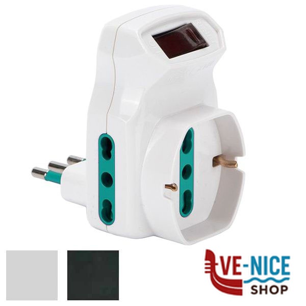 ADATTATORE TRIPLO SICUREZZA 10A+T SK NER 87318 FME 87318 SPINE E ADATTATORI ELETTRICI F - immagine 3