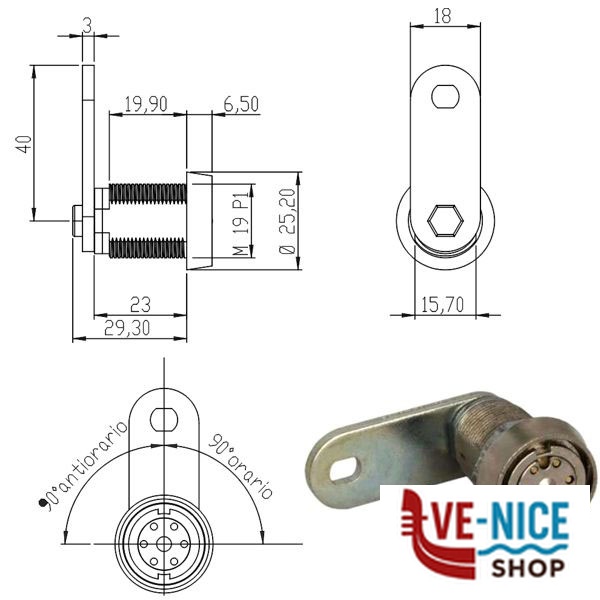 CILINDRO LEVETTA mm 22 D.19 JACK 100750KD OMR 100750KD OMR CILINDRI S - immagine 4